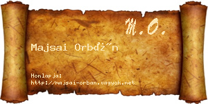 Majsai Orbán névjegykártya